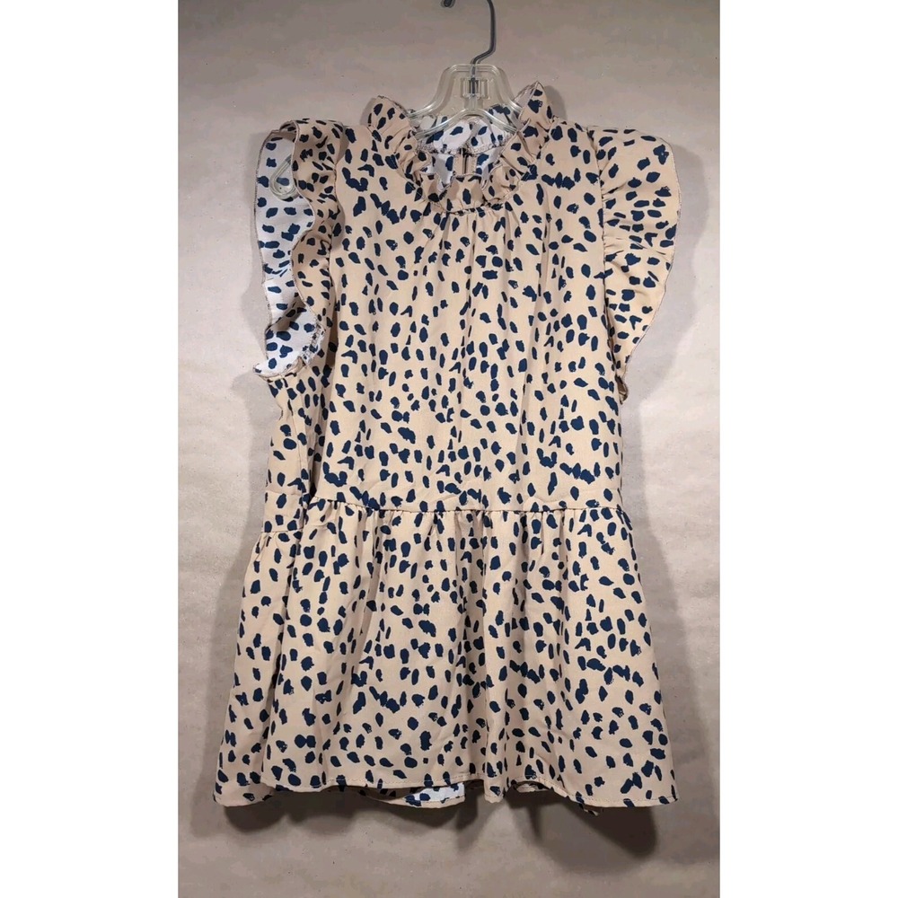 entro Sleeveless Blouse Animal Print, Ruffle Bottom, Size‎ Large
